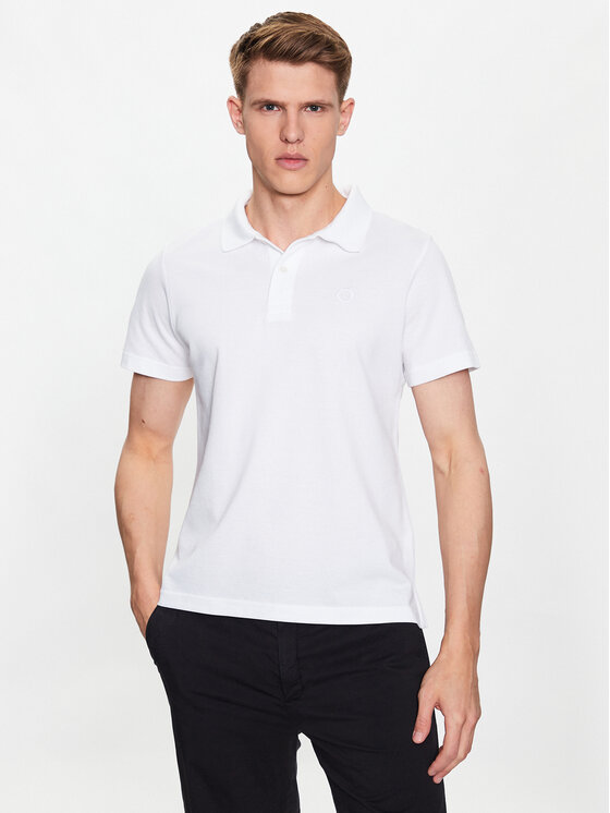 Trussardi Polo Emboidered 52T00712 Biały Regular Fit