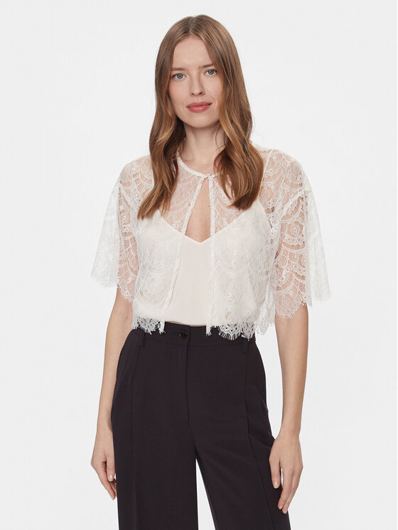 YAS Bluzka Bella 26032279 Biały Regular Fit