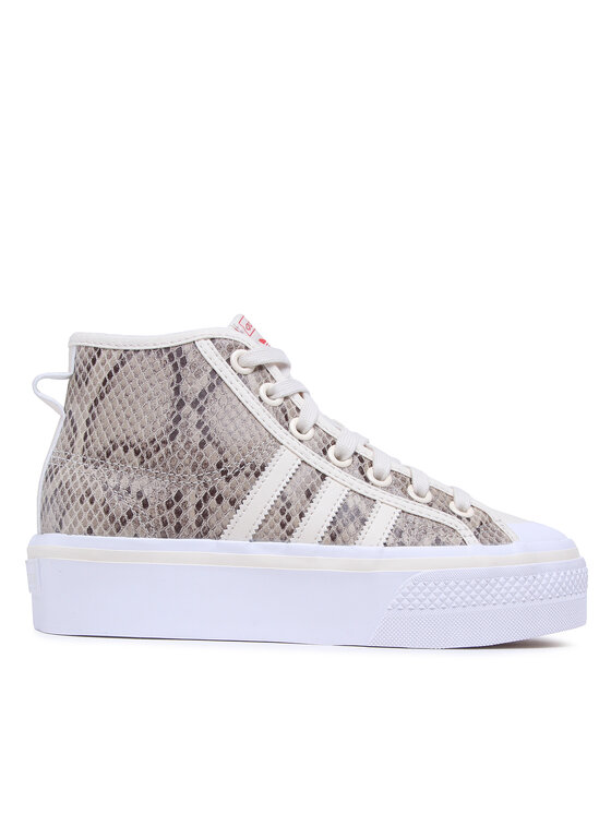 adidas Trampki Nizza Platform Mid Shoes HQ1981 Beżowy