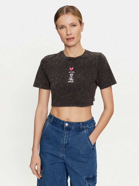 Vans T-Shirt Heartbreaker Crew Crop Ii VN000GJZ Czarny Regular Fit