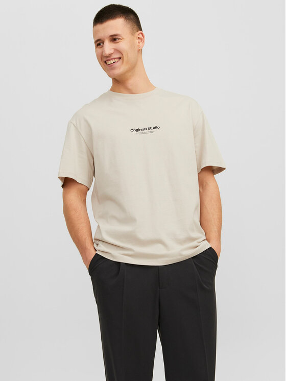 Jack&Jones T-Shirt Vesterbro 12240121 Beżowy Relaxed Fit