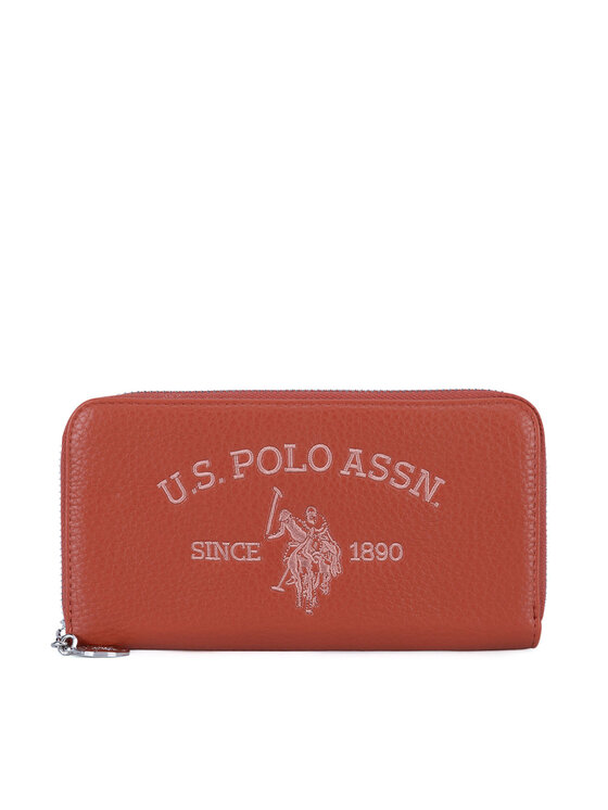 U.S. Polo Assn. Duży Portfel Damski WIUXT8413WVP Pomarańczowy