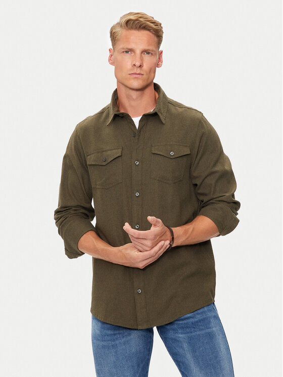 Brave Soul Koszula MSH-230CONANB Khaki Regular Fit