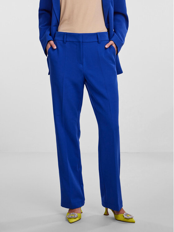 YAS Spodnie materiałowe Likka 26030744 Niebieski Regular Fit