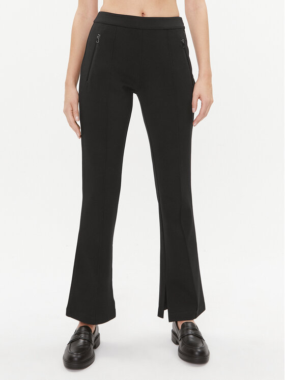 Weekend Max Mara Spodnie materiałowe Goya 2357860433 Czarny Straight Fit