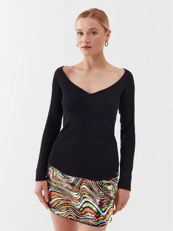 Guess Sweter W3YR25 Z37J2 Czarny Regular Fit
