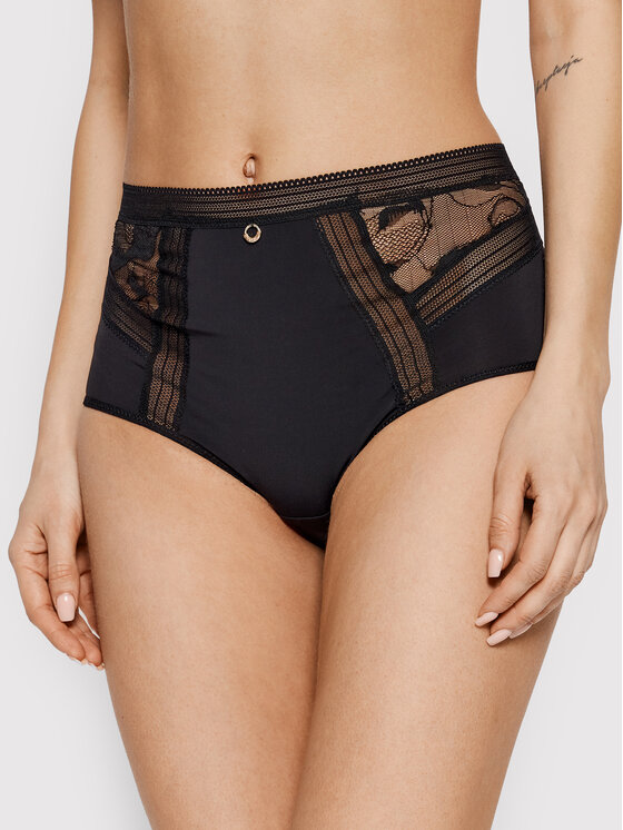 Chantelle Figi klasyczne z wysokim stanem True Lace C11M80 Czarny