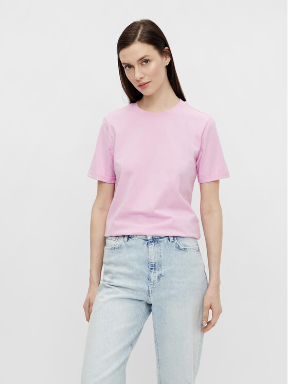 Pieces T-Shirt Ria 17086970 Różowy Regular Fit
