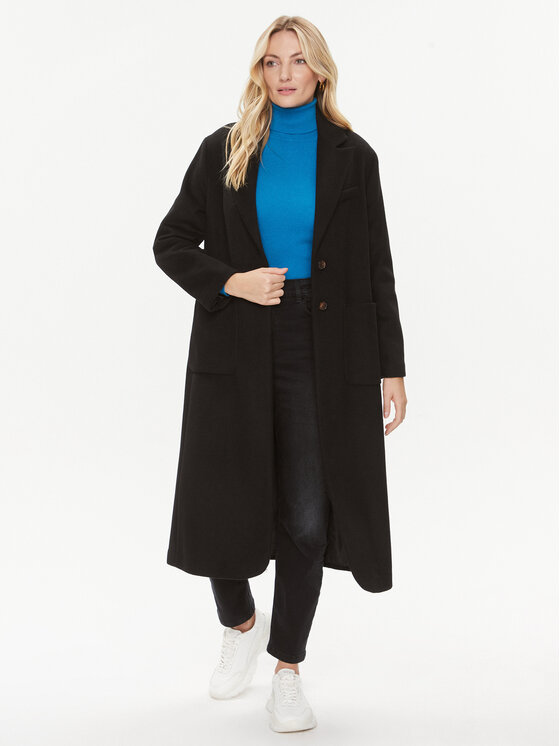 United Colors Of Benetton Płaszcz wełniany 28HFDN02V Czarny Regular Fit