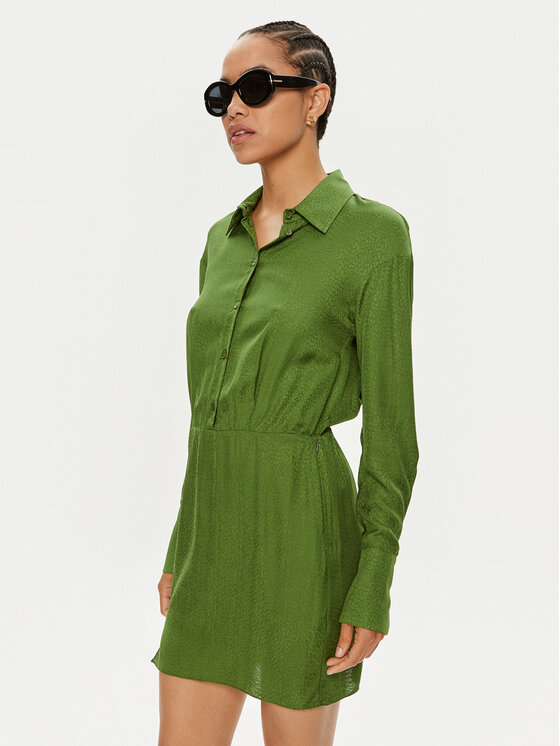 Patrizia Pepe Sukienka koszulowa 8A1272/AL65-G163 Zielony Regular Fit