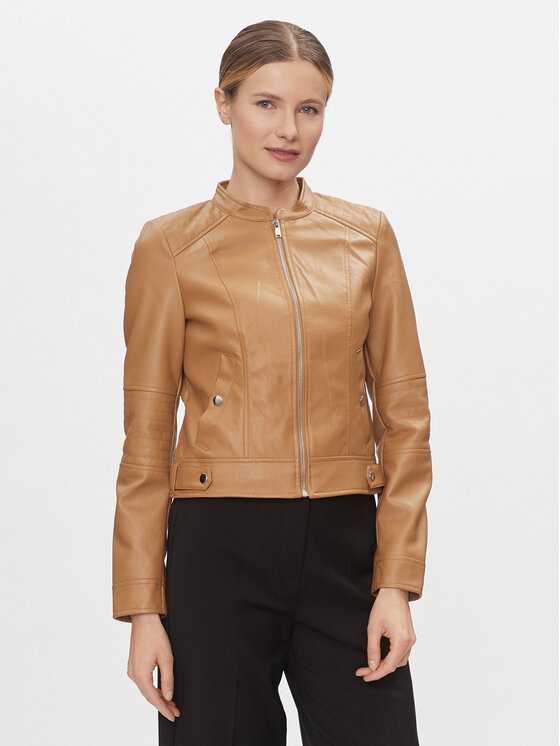 Vero Moda Kurtka z imitacji skóry Love 10300241 Brązowy Regular Fit
