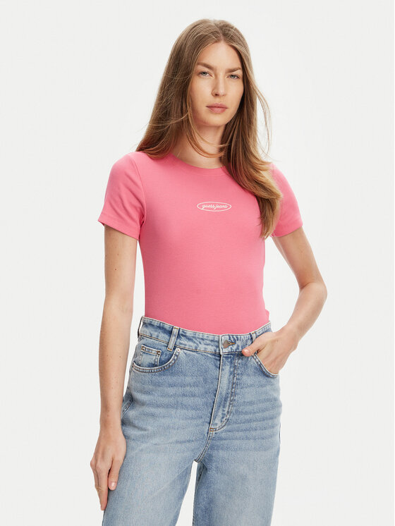 Guess Jeans T-Shirt W5YP37 KA0H1 Różowy Slim Fit
