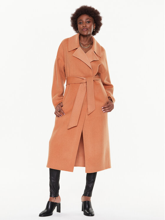 Calvin Klein Płaszcz wełniany K20K205006 Pomarańczowy Oversize