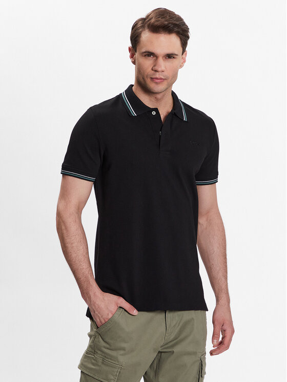Geox Polo Piquet M3510A-T2649 F9000 Czarny Regular Fit