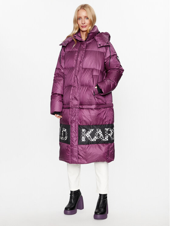 KARL LAGERFELD Kurtka zimowa Check 236W1506 Różowy Regular Fit