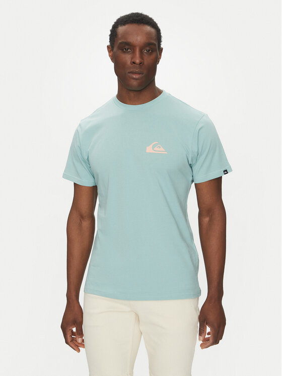 Quiksilver T-Shirt EQYZT08042 Turkusowy Regular Fit