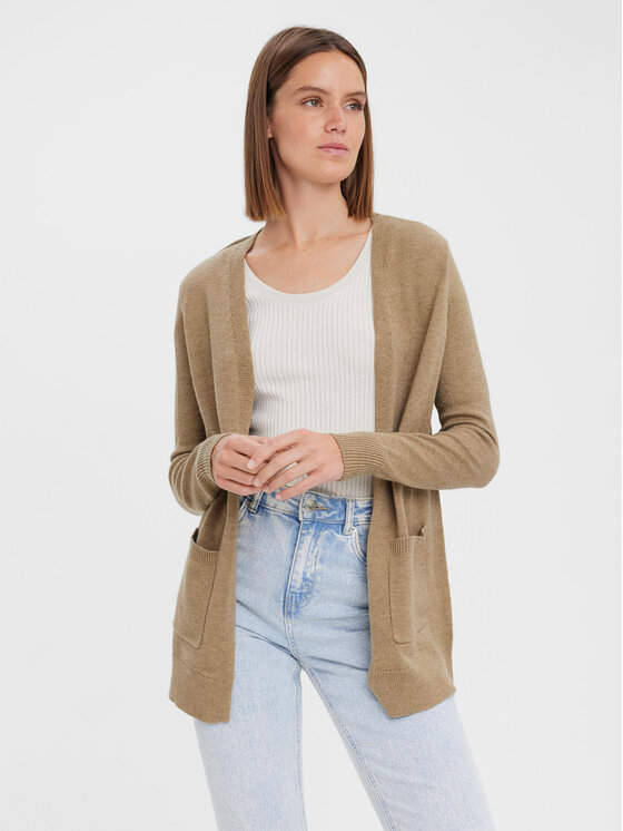 Vero Moda Kardigan 10269434 Beżowy Regular Fit