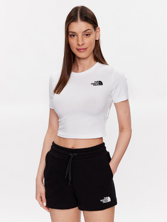 The North Face T-Shirt NF0A55AO Biały Cropped Fit