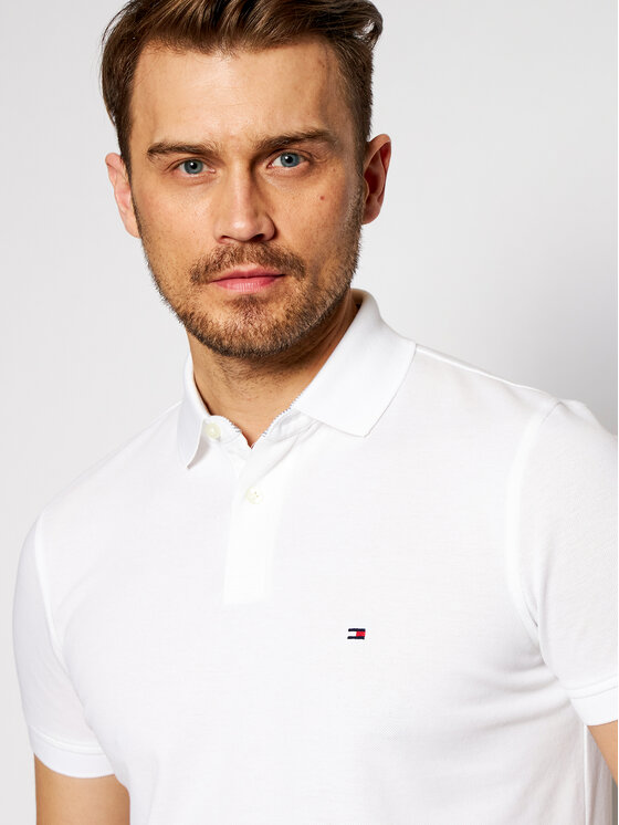 Tommy Hilfiger Polo 1985 MW0MW17770 Biały Regular Fit
