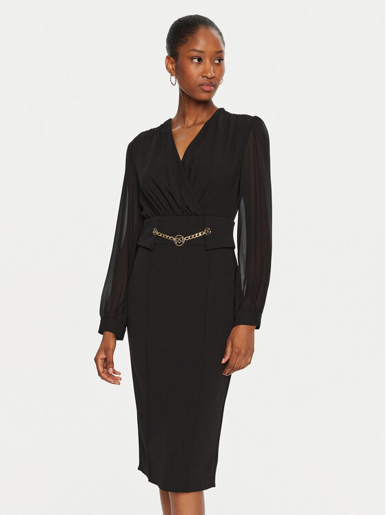 Rinascimento Sukienka koktajlowa CFC0120006003 Czarny Slim Fit
