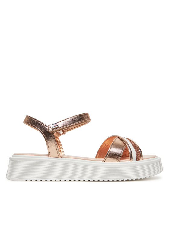 Tommy Hilfiger Sandały Sandal T4A2-33800-0569 M Różowe złoto