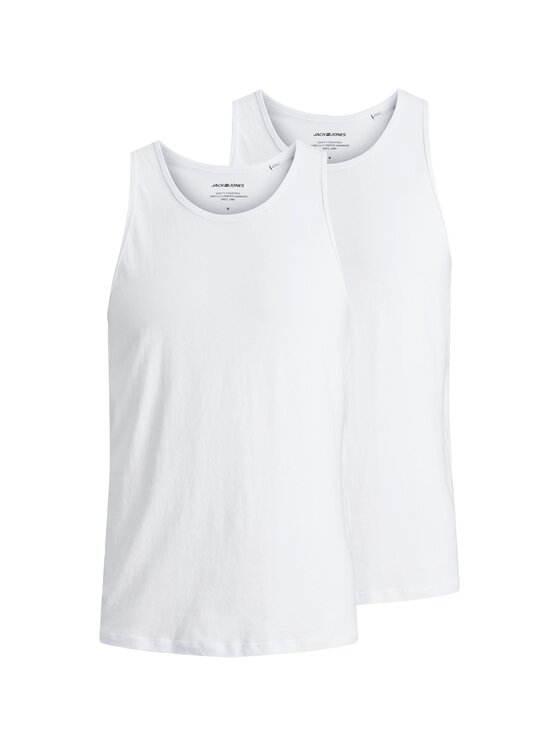 Jack&Jones Komplet 2 tank topów Basic 12133910 Biały Regular Fit