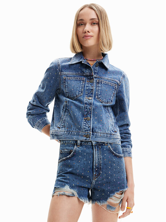 Desigual Kurtka jeansowa Benita 23SWED37 Niebieski Regular Fit