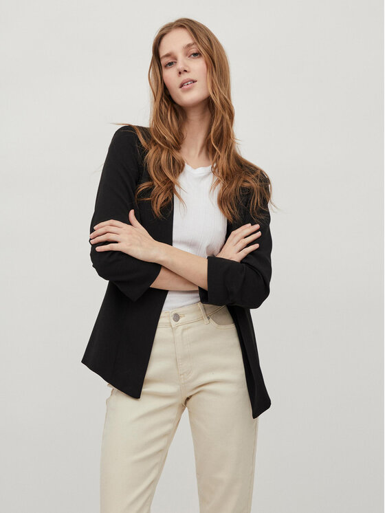 Vila Marynarka Her New 14039434 Czarny Regular Fit