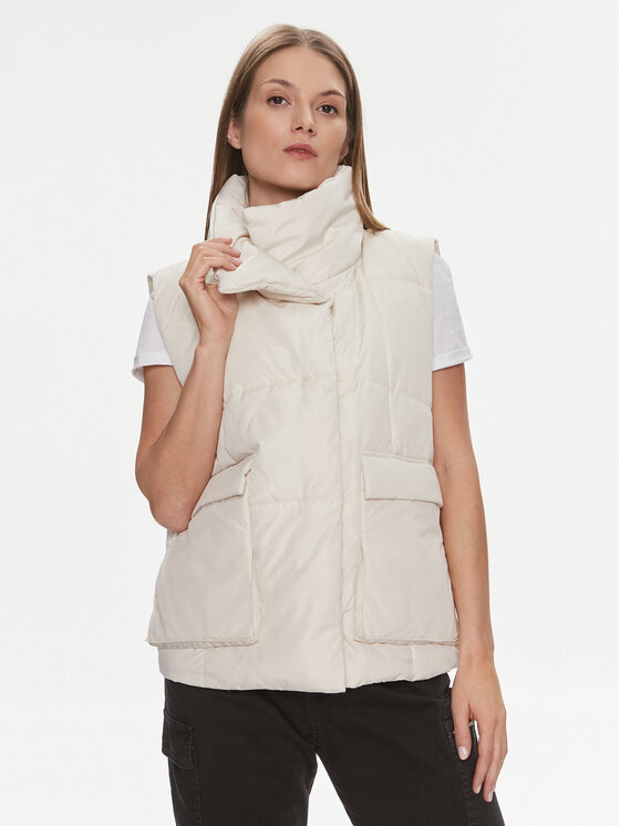 Vila Bezrękawnik Jade 14092205 Écru Regular Fit