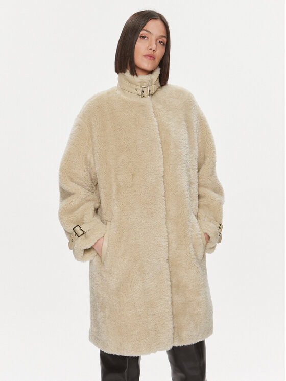 Liu Jo Futro MF3176 ES002 Beżowy Relaxed Fit