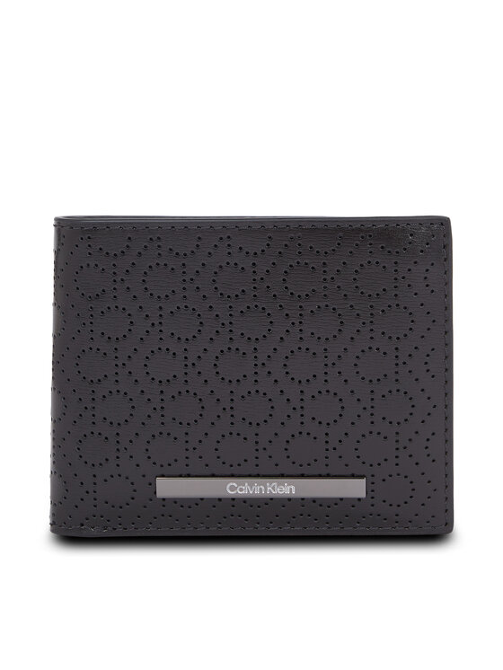 Calvin Klein Duży Portfel Męski Modern Bar Bifold 6Cc W/Bill K50K511834 Czarny
