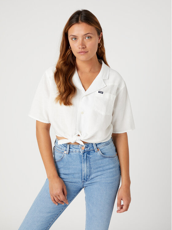 Wrangler Koszula Resort W5Q4LOW02 112332060 Biały Regular Fit