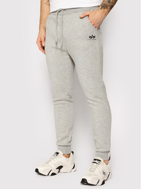 Alpha Industries Spodnie dresowe Basic Jogger 116370 Szary Slim Fit