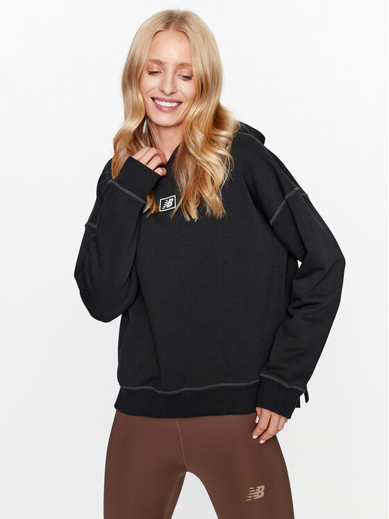 New Balance Bluza Essentials French Terry Hoodie WT33512 Czarny Regular Fit