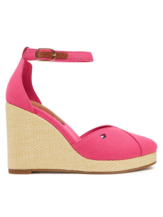 Tommy Hilfiger Półbuty Flag High Wedge Espad Closed Toe FW0FW08494 Różowy