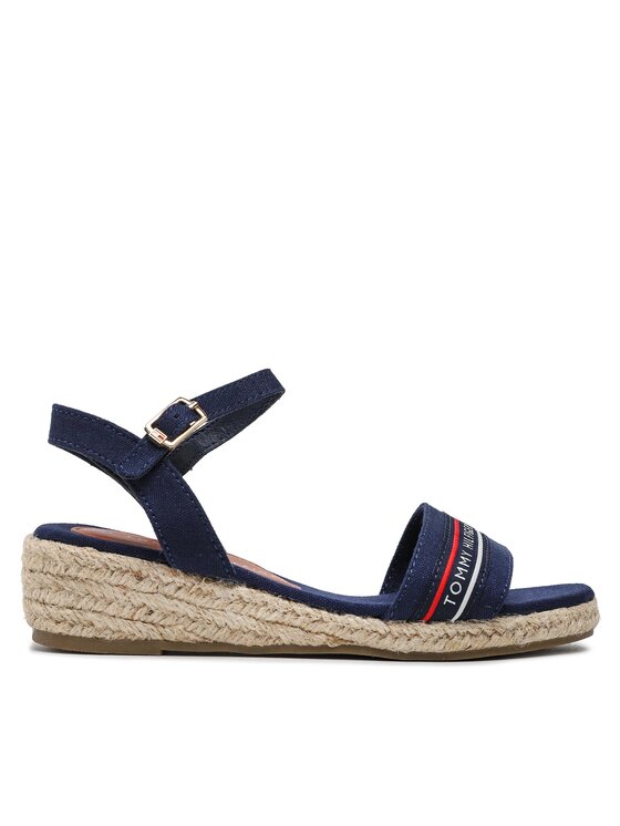Tommy Hilfiger Espadryle Rope Wedge Sandal T3A7-32777-0048 M Granatowy