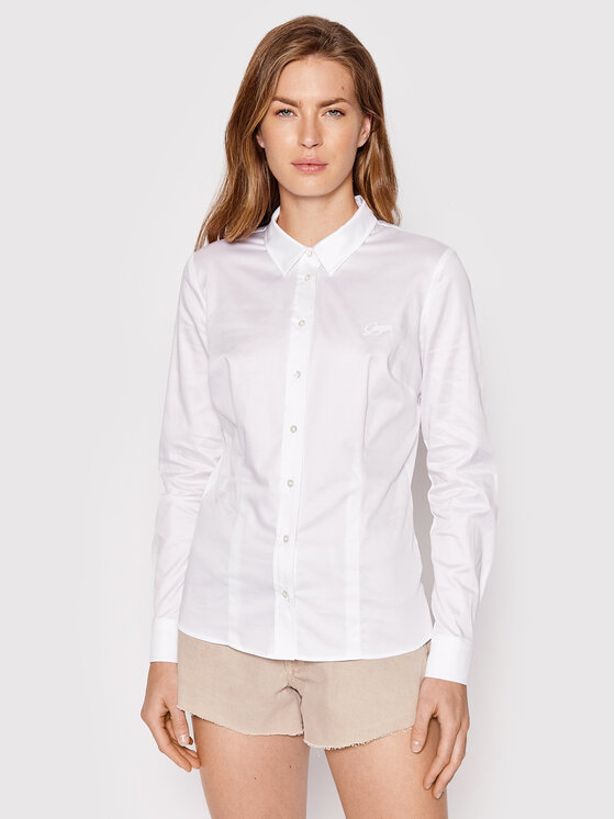 Guess Koszula W2YH41 WAF10 Biały Slim Fit