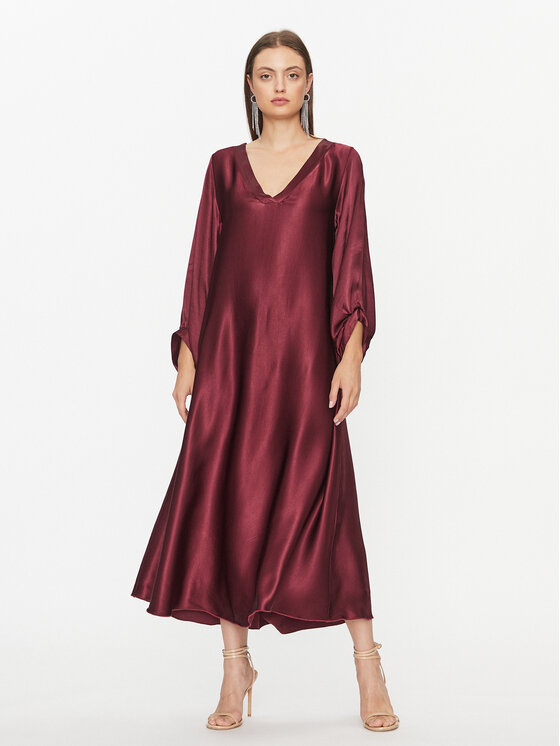 Dixie Sukienka koktajlowa A782Z037 Bordowy Relaxed Fit