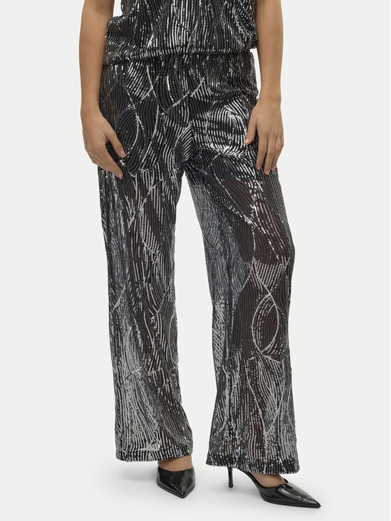 Vero Moda Spodnie materiałowe Ellen 10319016 Czarny Straight Fit