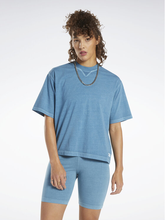 Reebok T-Shirt Classics Natural Dye Boxy T-Shirt HT7857 Niebieski
