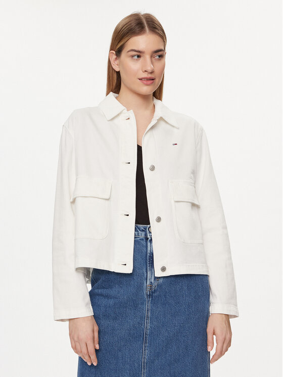 Tommy Jeans Kurtka jeansowa DW0DW17748 Biały Regular Fit