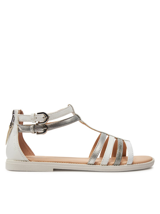 Geox Sandały J Sandal Karly Girl J7235D 054AJ C1Z1N D Biały