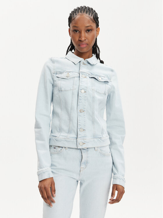Tommy Jeans Kurtka jeansowa Vivianne DW0DW17659 Błękitny Slim Fit