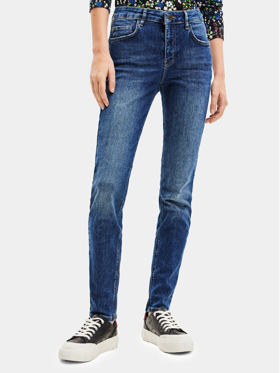 Desigual Jeansy 23WWDD90 Niebieski Skinny Fit