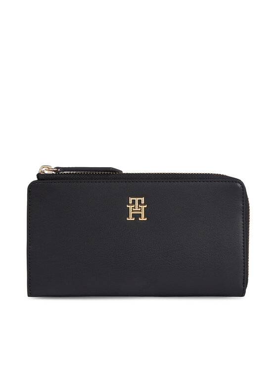 Tommy Hilfiger Duży Portfel Damski Th Feminine Large Slim Wallet AW0AW14890 Czarny