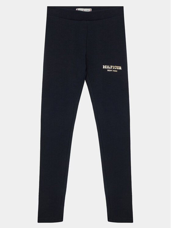 Tommy Hilfiger Legginsy Monotype Legging KG0KG07754 Niebieski Skinny Fit