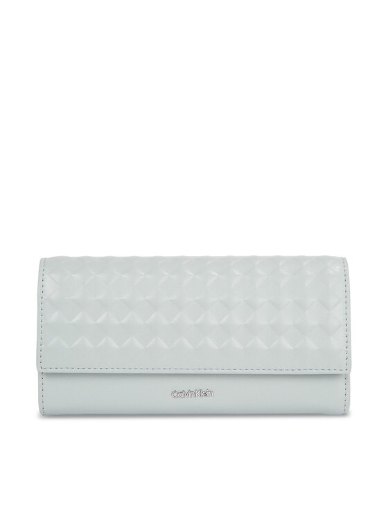 Calvin Klein Duży Portfel Damski Calvin Mini Quilt K60K611895 Szary