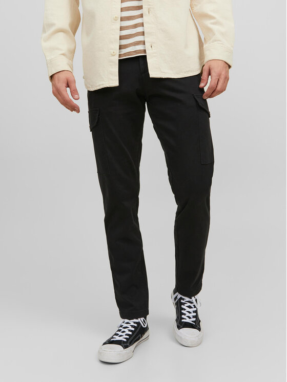 Jack&Jones Spodnie materiałowe Ollie 12224001 Czarny Regular Fit