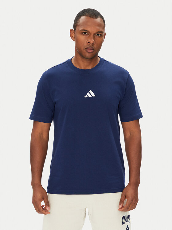 adidas T-Shirt Essentials Small Logo JF1093 Granatowy Regular Fit
