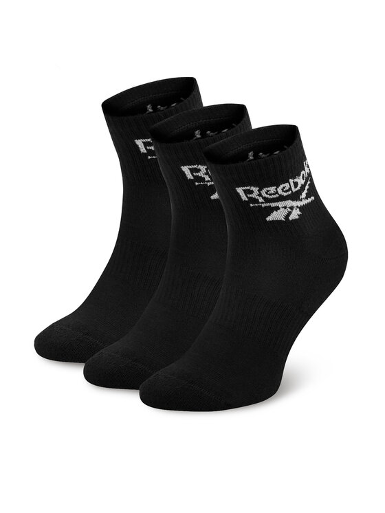 Reebok Zestaw 3 par wysokich skarpet unisex R0427-SS24 (3-pack) Czarny